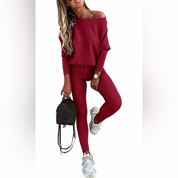 None Pants - 🆕Stylish Knit Sweater and Pants Set